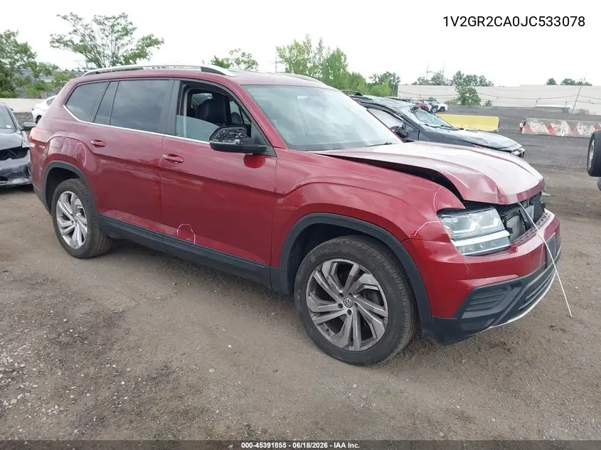 2018 Volkswagen Atlas 3.6L V6 S VIN: 1V2GR2CA0JC533078 Lot: 45391855
