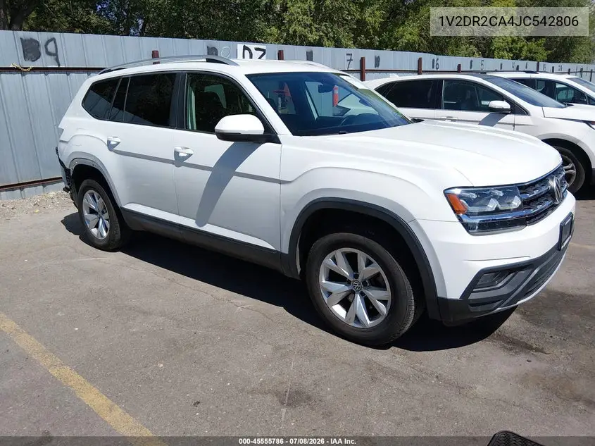 2018 Volkswagen Atlas 3.6L V6 Se/3.6L V6 Se W/Technology VIN: 1V2DR2CA4JC542806 Lot: 45555786