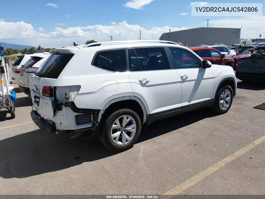2018 Volkswagen Atlas 3.6L V6 Se/3.6L V6 Se W/Technology VIN: 1V2DR2CA4JC542806 Lot: 45555786