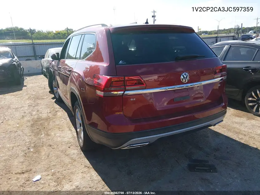 2018 Volkswagen Atlas 2.0T Se VIN: 1V2CP2CA3JC597359 Lot: 45562708