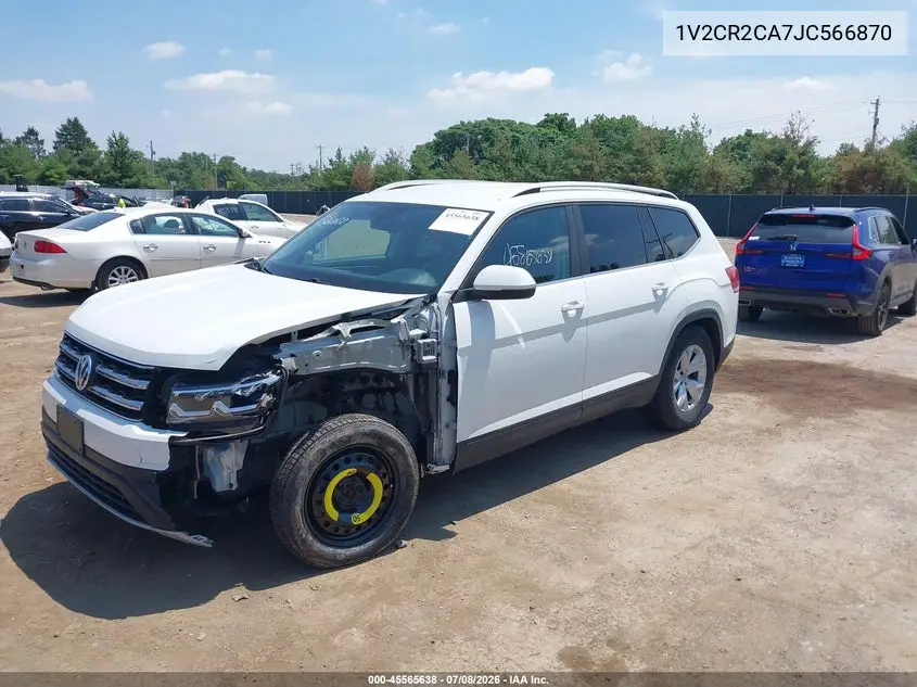 2018 Volkswagen Atlas 3.6L V6 Se VIN: 1V2CR2CA7JC566870 Lot: 45565638