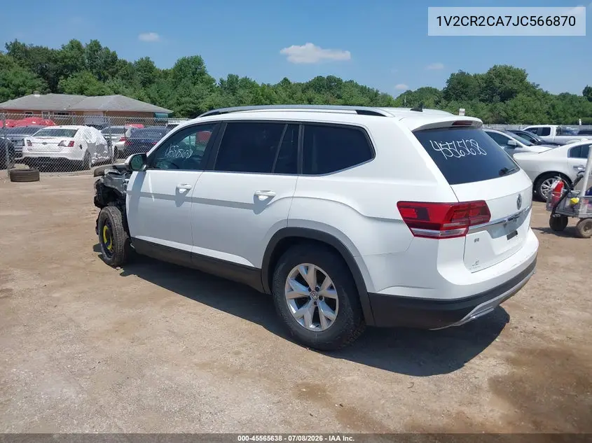2018 Volkswagen Atlas 3.6L V6 Se VIN: 1V2CR2CA7JC566870 Lot: 45565638