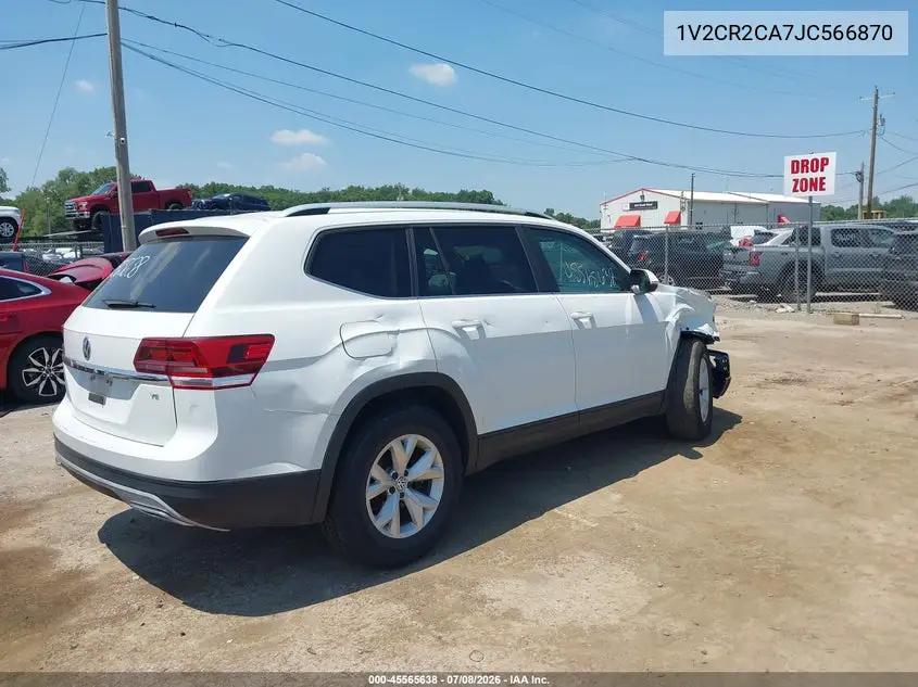 2018 Volkswagen Atlas 3.6L V6 Se VIN: 1V2CR2CA7JC566870 Lot: 45565638