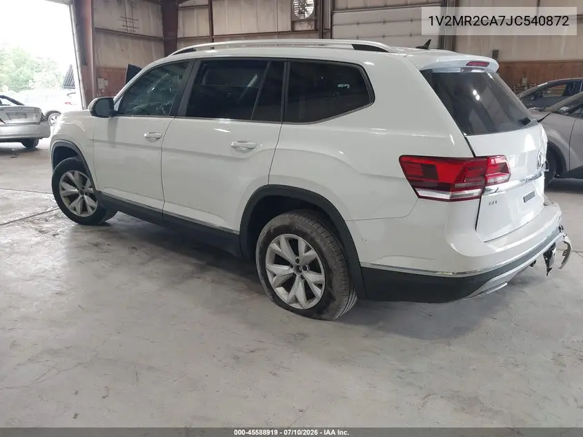 2018 Volkswagen Atlas 3.6L V6 Sel VIN: 1V2MR2CA7JC540872 Lot: 45588919
