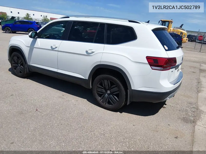 2018 Volkswagen Atlas 3.6L V6 Se/3.6L V6 Se W/Technology VIN: 1V2LR2CA1JC502789 Lot: 45604545