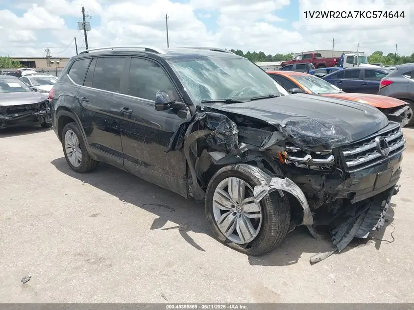 2019 Volkswagen Atlas 3.6L V6 Se W/Technology VIN: 1V2WR2CA7KC574644 Lot: 45355869