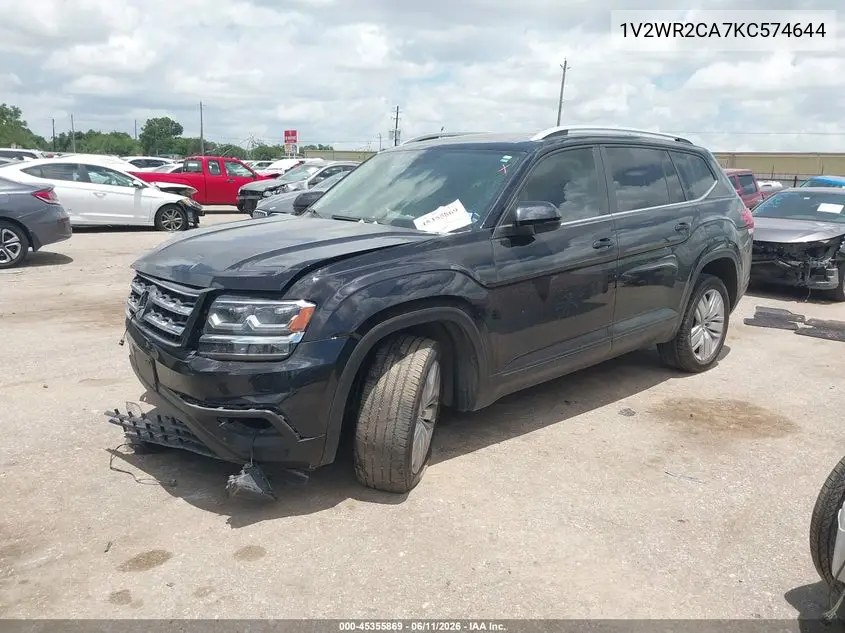 2019 Volkswagen Atlas 3.6L V6 Se W/Technology VIN: 1V2WR2CA7KC574644 Lot: 45355869