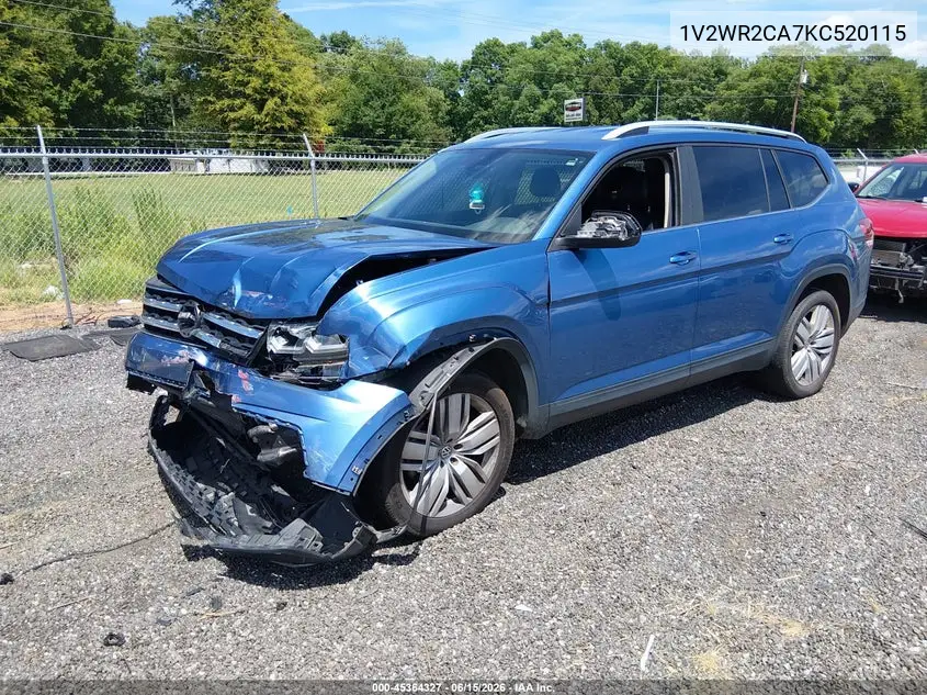 2019 Volkswagen Atlas 3.6L V6 Se W/Technology VIN: 1V2WR2CA7KC520115 Lot: 45364327
