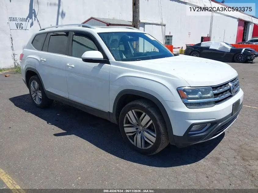 2019 Volkswagen Atlas 3.6L V6 Sel VIN: 1V2MR2CA3KC593375 Lot: 45367634