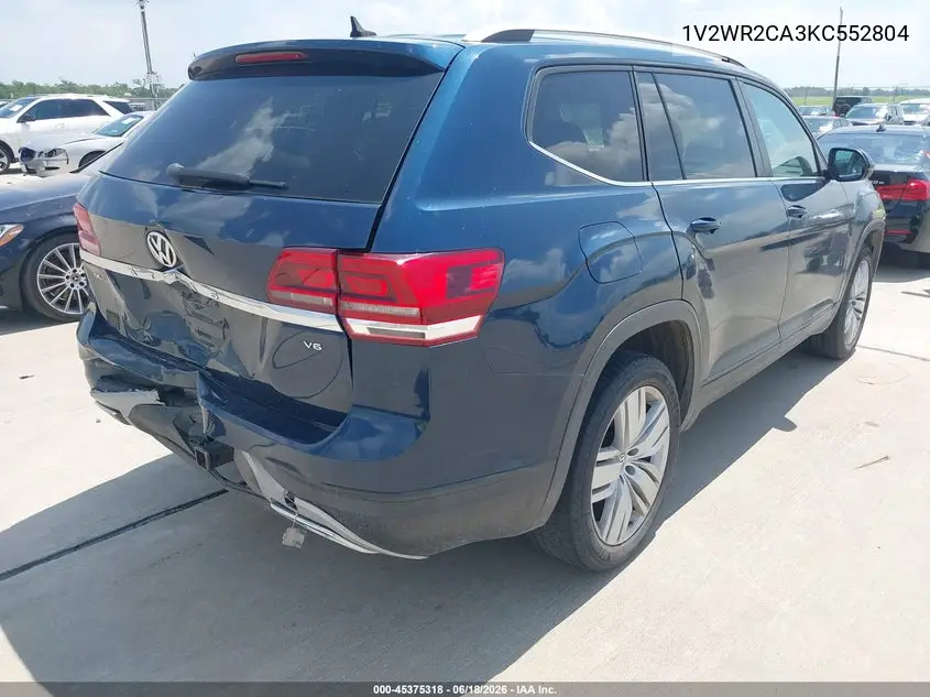 2019 Volkswagen Atlas 3.6L V6 Se W/Technology VIN: 1V2WR2CA3KC552804 Lot: 45375318