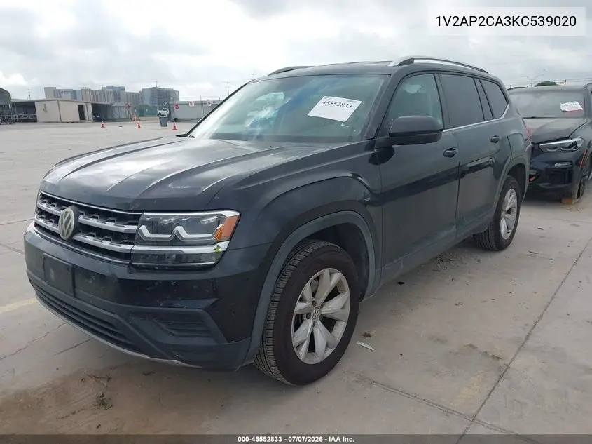 2019 Volkswagen Atlas 2.0T S VIN: 1V2AP2CA3KC539020 Lot: 45552833