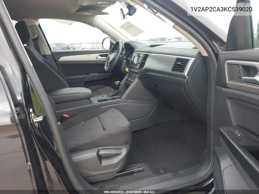 2019 Volkswagen Atlas 2.0T S VIN: 1V2AP2CA3KC539020 Lot: 45552833