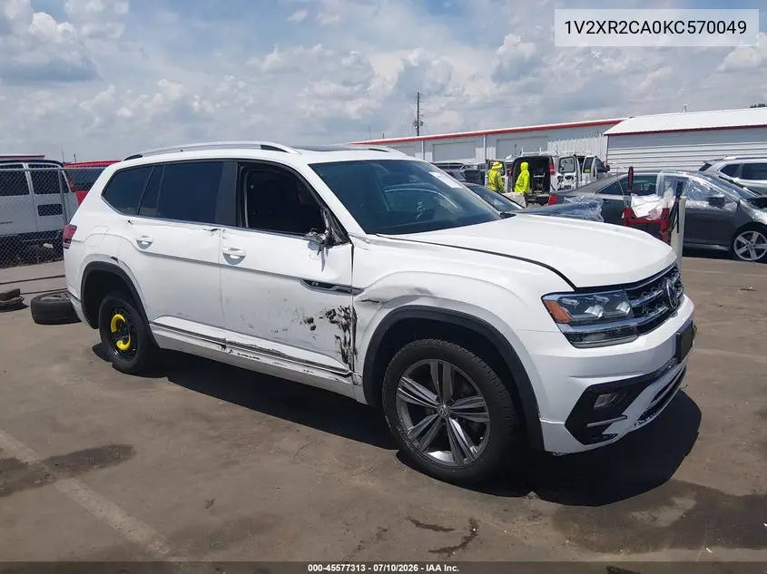 2019 Volkswagen Atlas 3.6L V6 Se W/Technology R-Line VIN: 1V2XR2CA0KC570049 Lot: 45577313