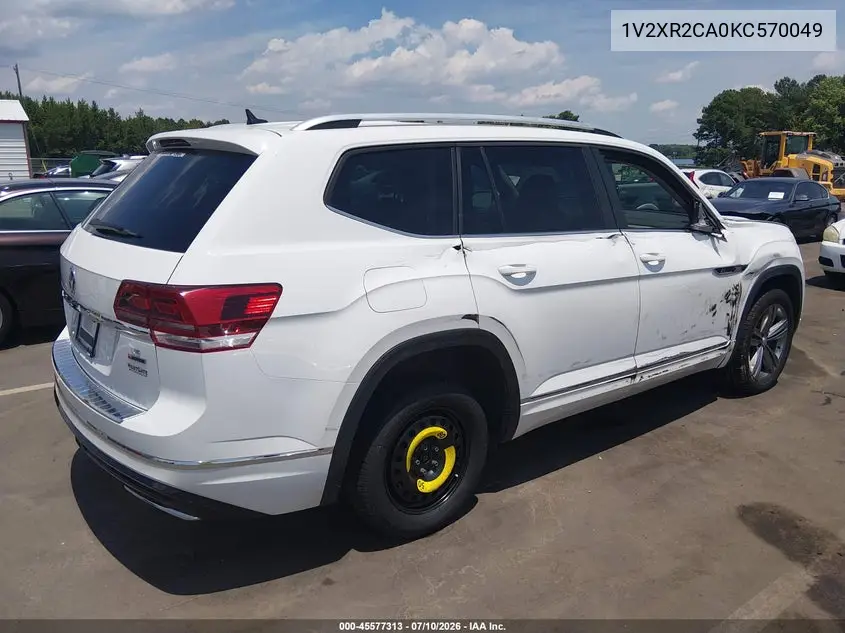 2019 Volkswagen Atlas 3.6L V6 Se W/Technology R-Line VIN: 1V2XR2CA0KC570049 Lot: 45577313