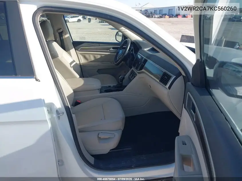 2019 Volkswagen Atlas 3.6L V6 Se W/Technology VIN: 1V2WR2CA7KC560260 Lot: 45578054