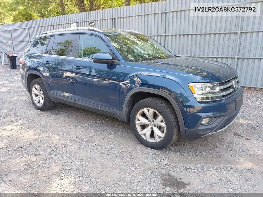 2019 Volkswagen Atlas 3.6L V6 Se VIN: 1V2LR2CA8KC572792 Lot: 45593429