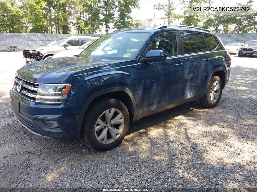 2019 Volkswagen Atlas 3.6L V6 Se VIN: 1V2LR2CA8KC572792 Lot: 45593429