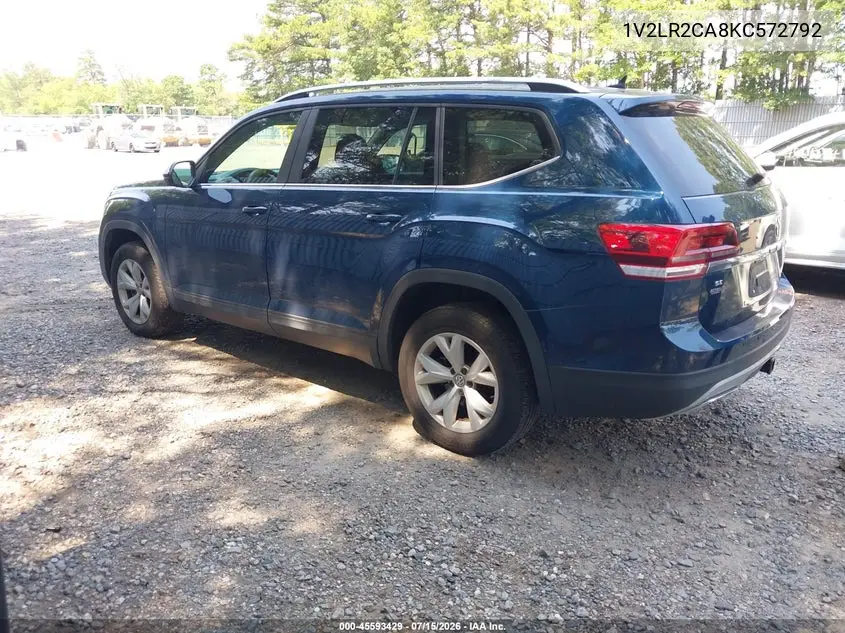 2019 Volkswagen Atlas 3.6L V6 Se VIN: 1V2LR2CA8KC572792 Lot: 45593429