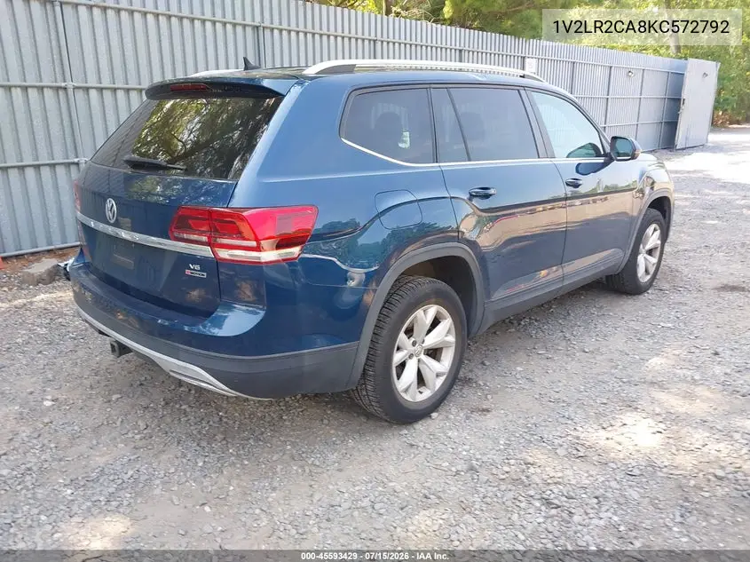 2019 Volkswagen Atlas 3.6L V6 Se VIN: 1V2LR2CA8KC572792 Lot: 45593429