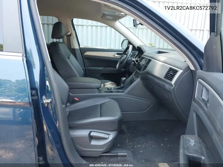 2019 Volkswagen Atlas 3.6L V6 Se VIN: 1V2LR2CA8KC572792 Lot: 45593429