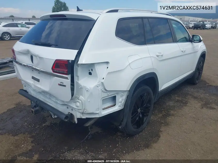 2019 Volkswagen Atlas 3.6L V6 Sel VIN: 1V2MR2CAXKC574631 Lot: 45609429