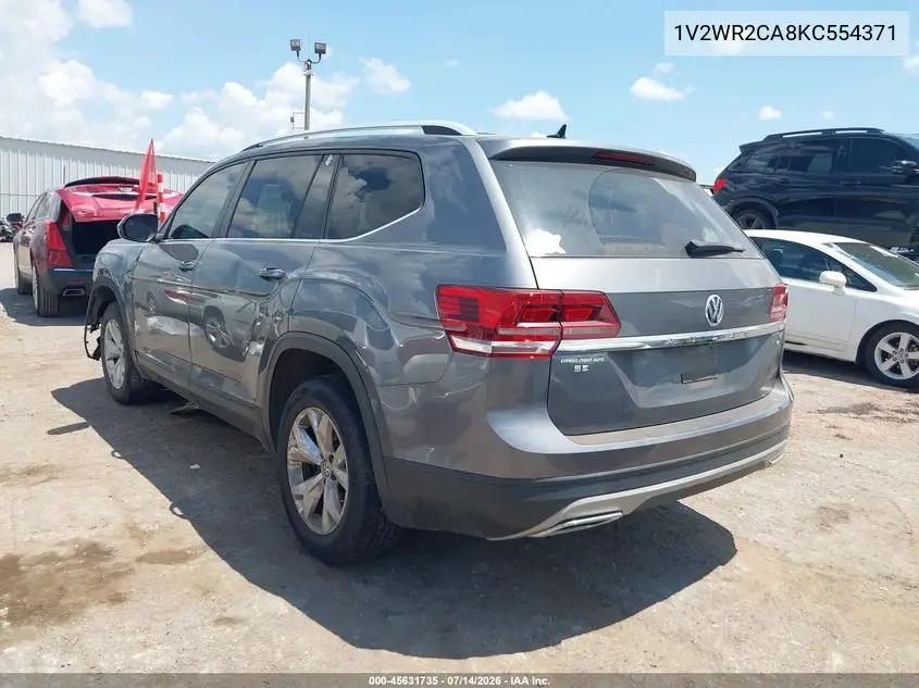 2019 Volkswagen Atlas 3.6L V6 Se W/Technology VIN: 1V2WR2CA8KC554371 Lot: 45631735