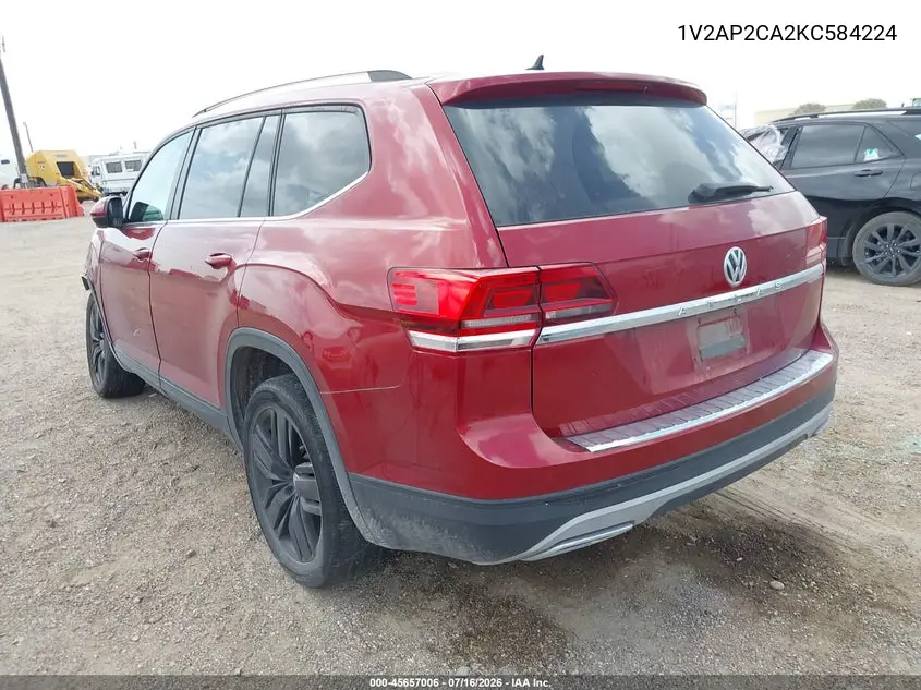 2019 Volkswagen Atlas 2.0T S VIN: 1V2AP2CA2KC584224 Lot: 45657006
