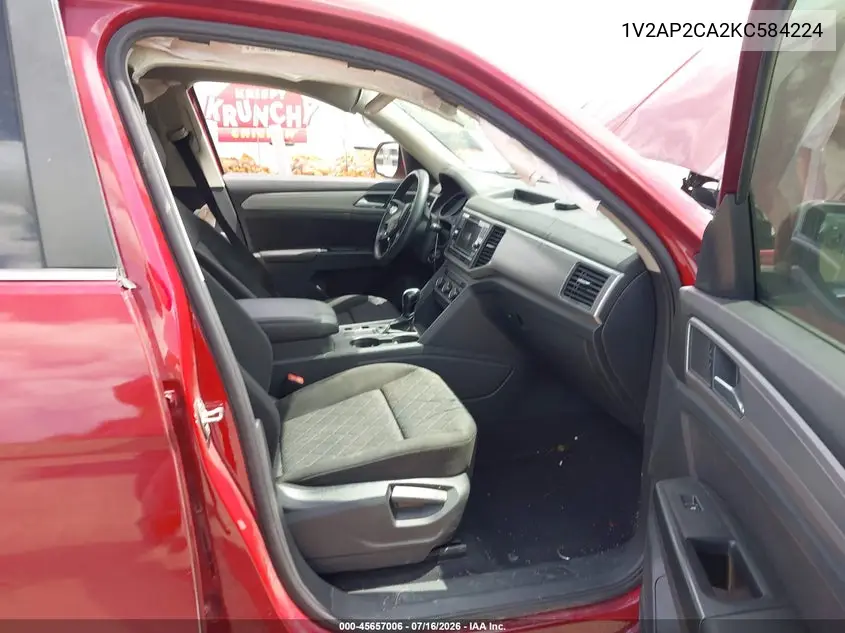 2019 Volkswagen Atlas 2.0T S VIN: 1V2AP2CA2KC584224 Lot: 45657006