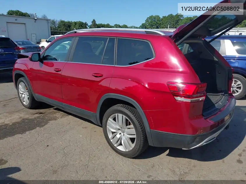 2019 Volkswagen Atlas 3.6L V6 Se W/Technology VIN: 1V2UR2CA0KC508802 Lot: 45668510