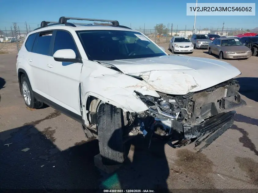 1V2JR2CA3MC546062 2021 Volkswagen Atlas 3.6L V6 Se W/Technology
