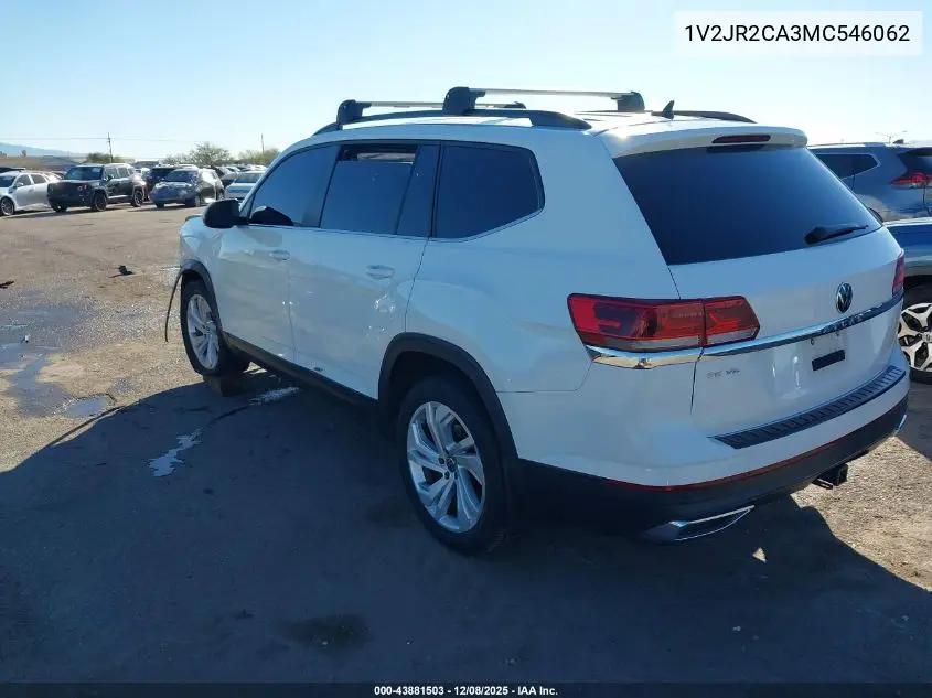 1V2JR2CA3MC546062 2021 Volkswagen Atlas 3.6L V6 Se W/Technology