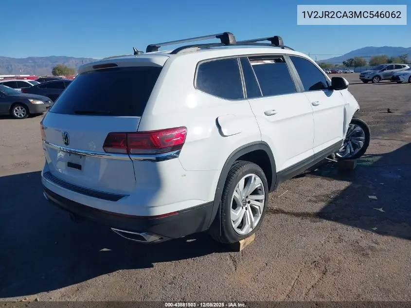 1V2JR2CA3MC546062 2021 Volkswagen Atlas 3.6L V6 Se W/Technology