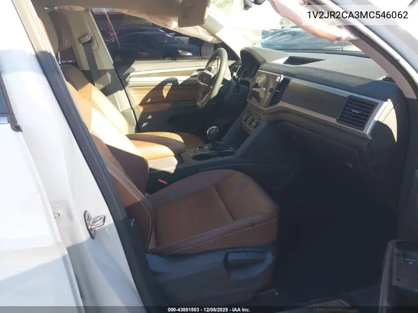 1V2JR2CA3MC546062 2021 Volkswagen Atlas 3.6L V6 Se W/Technology