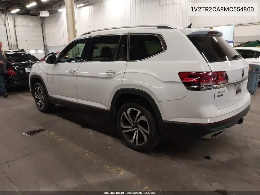 2021 Volkswagen Atlas 3.6L V6 Sel Premium VIN: 1V2TR2CA8MC554800 Lot: 45318649