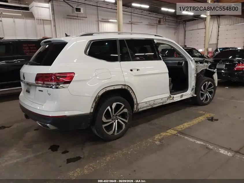 2021 Volkswagen Atlas 3.6L V6 Sel Premium VIN: 1V2TR2CA8MC554800 Lot: 45318649