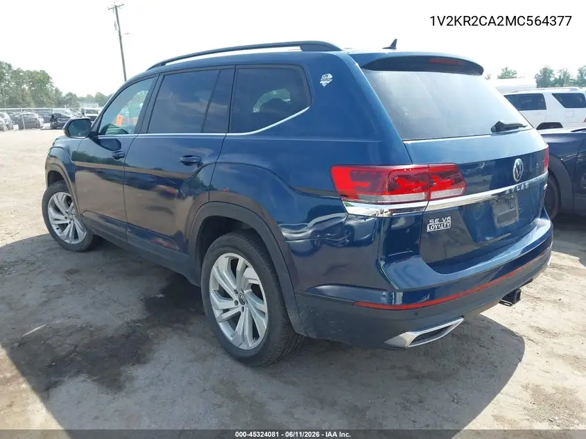 2021 Volkswagen Atlas 3.6L V6 Se W/Technology VIN: 1V2KR2CA2MC564377 Lot: 45324081