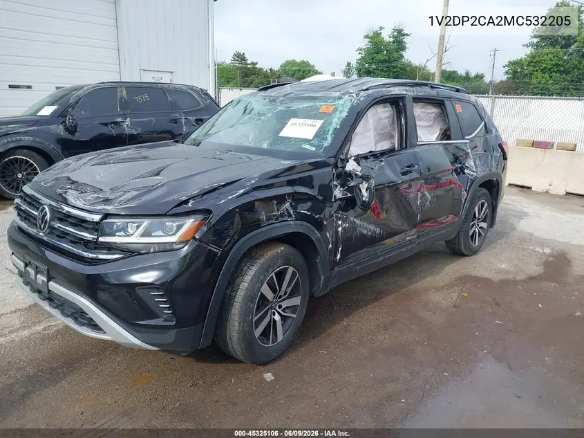 2021 Volkswagen Atlas 2.0T Se VIN: 1V2DP2CA2MC532205 Lot: 45325106