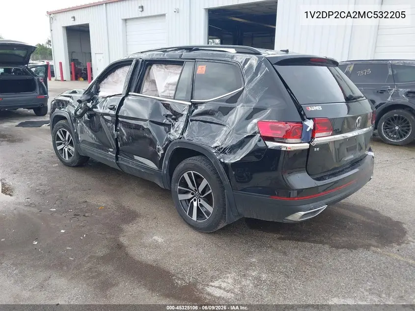 2021 Volkswagen Atlas 2.0T Se VIN: 1V2DP2CA2MC532205 Lot: 45325106