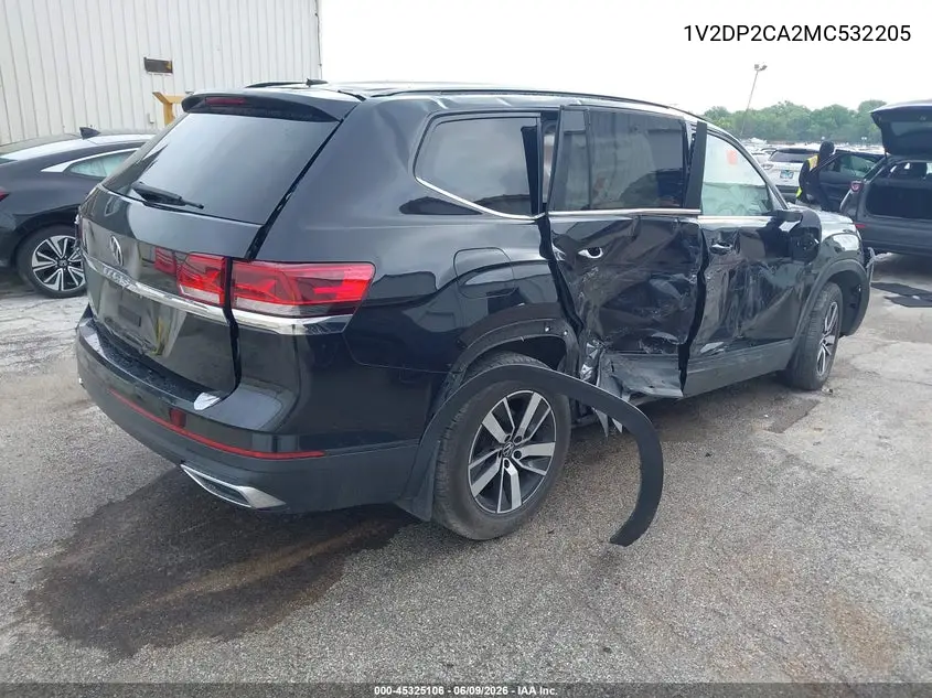 2021 Volkswagen Atlas 2.0T Se VIN: 1V2DP2CA2MC532205 Lot: 45325106