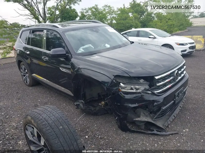2021 Volkswagen Atlas 3.6L V6 Sel R-Line VIN: 1V2CR2CA4MC567530 Lot: 45331266
