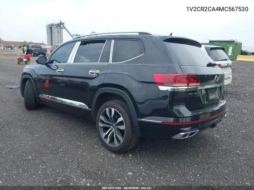 2021 Volkswagen Atlas 3.6L V6 Sel R-Line VIN: 1V2CR2CA4MC567530 Lot: 45331266