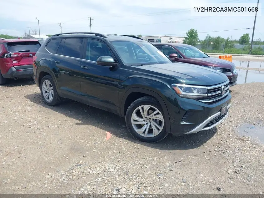 2021 Volkswagen Atlas 3.6L V6 Se W/Technology VIN: 1V2HR2CA3MC501668 Lot: 45346986