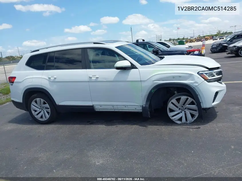2021 Volkswagen Atlas 3.6L V6 Sel VIN: 1V2BR2CA0MC514285 Lot: 45348782