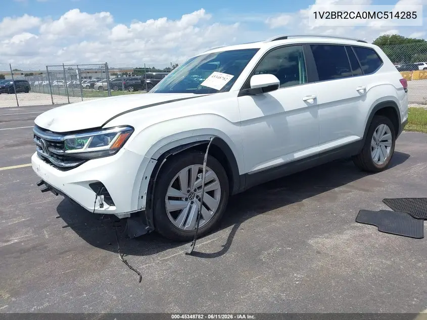 2021 Volkswagen Atlas 3.6L V6 Sel VIN: 1V2BR2CA0MC514285 Lot: 45348782