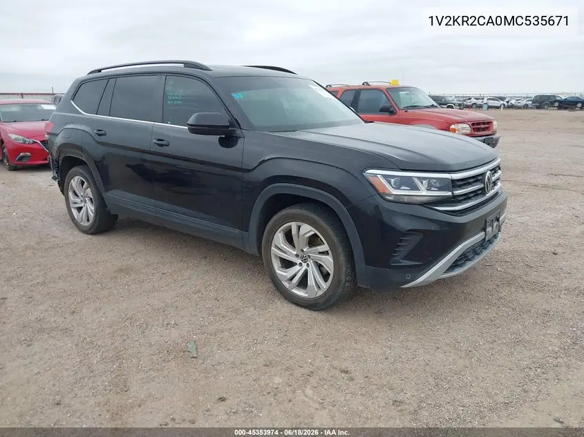 2021 Volkswagen Atlas 3.6L V6 Se W/Technology VIN: 1V2KR2CA0MC535671 Lot: 45353974