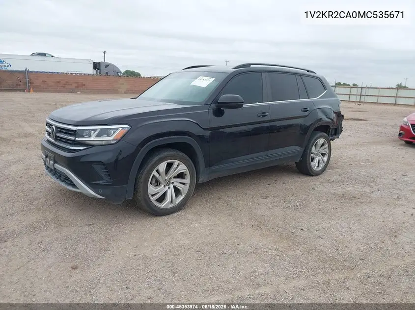 2021 Volkswagen Atlas 3.6L V6 Se W/Technology VIN: 1V2KR2CA0MC535671 Lot: 45353974