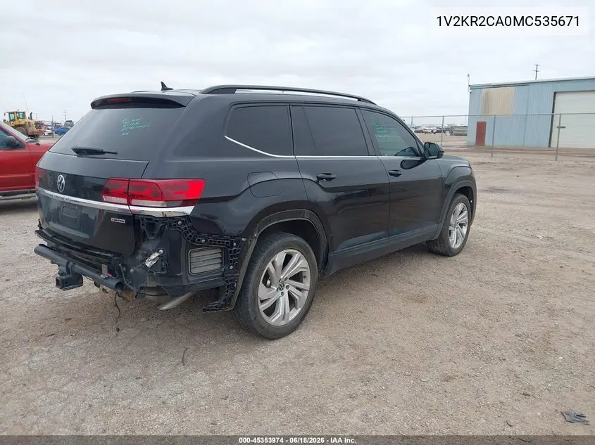 2021 Volkswagen Atlas 3.6L V6 Se W/Technology VIN: 1V2KR2CA0MC535671 Lot: 45353974