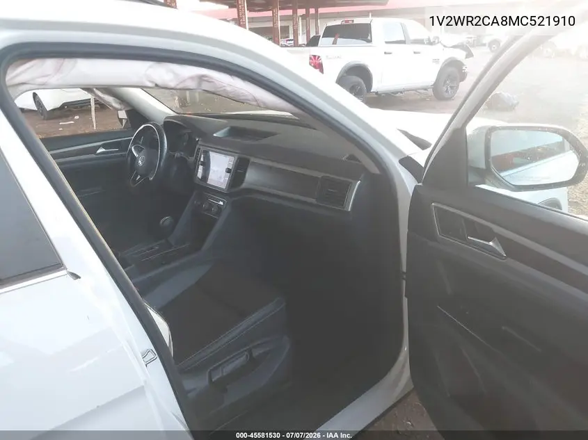2021 Volkswagen Atlas 3.6L V6 Se W/Technology VIN: 1V2WR2CA8MC521910 Lot: 45581530