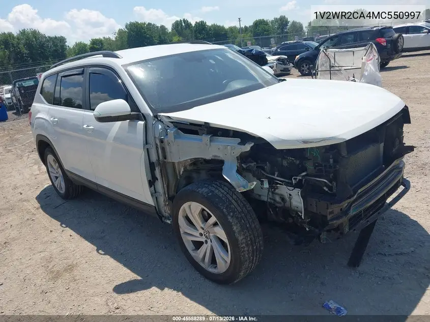 2021 Volkswagen Atlas 3.6L V6 Se W/Technology VIN: 1V2WR2CA4MC550997 Lot: 45588289