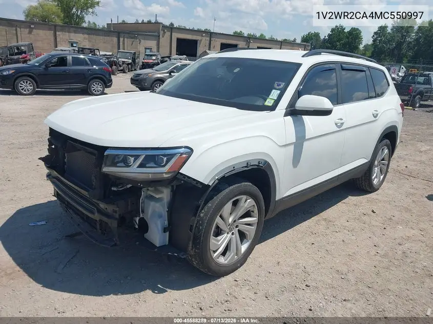 2021 Volkswagen Atlas 3.6L V6 Se W/Technology VIN: 1V2WR2CA4MC550997 Lot: 45588289